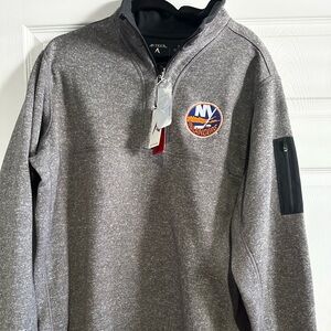 New w/Tags NY Islanders Antigua Heather Gray Fortune Quarter-Zip  Size XXL